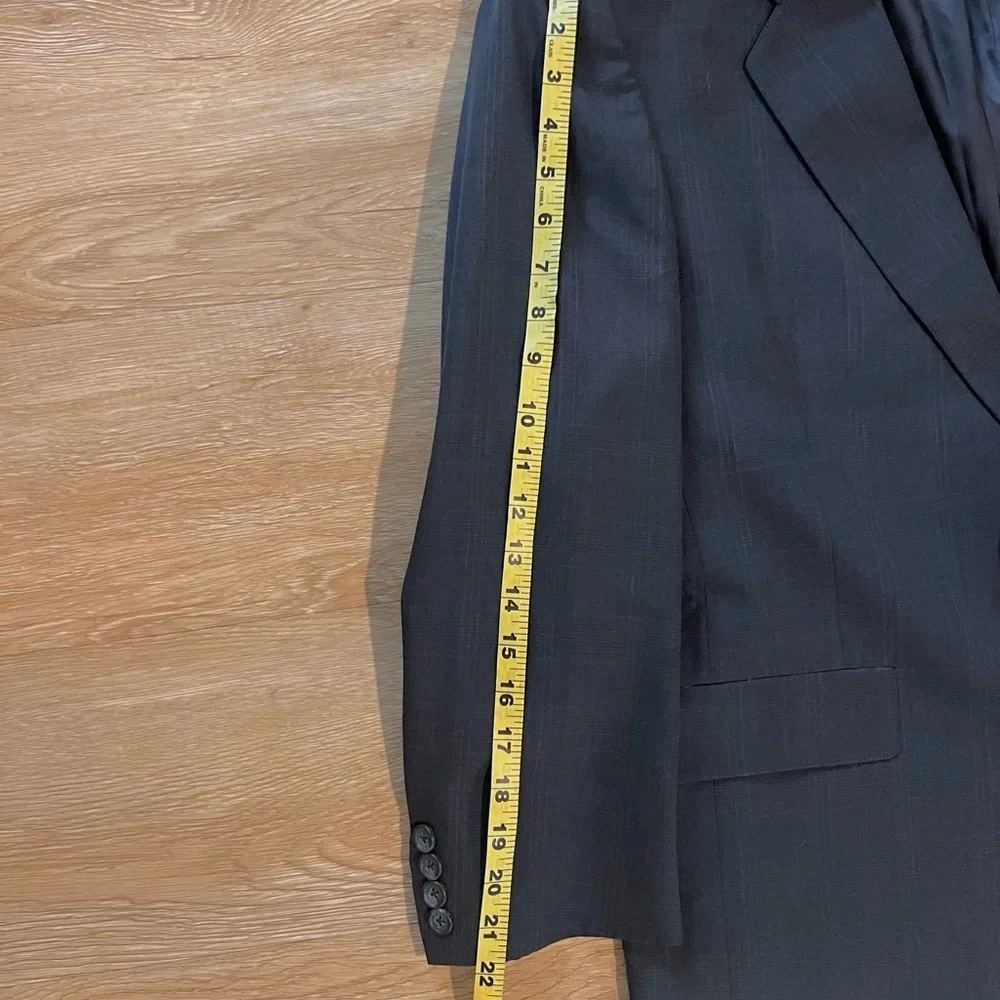 Hart Schaffner‎ Marx Oak Hall Mens Blazer 44R Charcoal Gray Wool Suit Jacket
